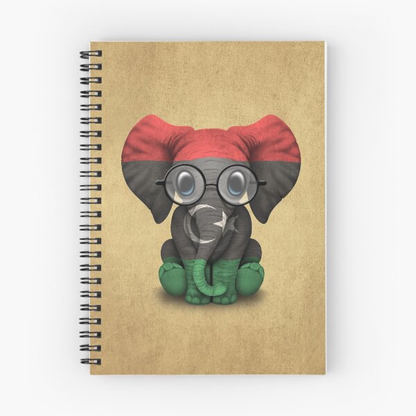 Artikelvorschau, Baby Elephant mit Gläsern und libyscher Flagge entworfen und verkauft von JeffBartels.
