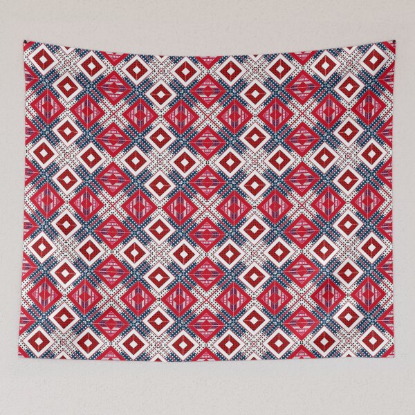 Item preview, Red blue patchwork 2 designed and sold by fuzzyfox.