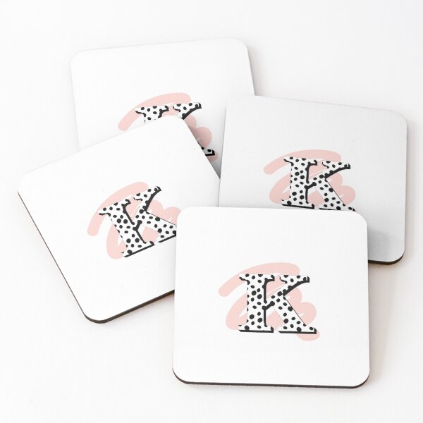 Item preview, Letter K Black and White Dots Sticker, Pink designed and sold by -allyb-.