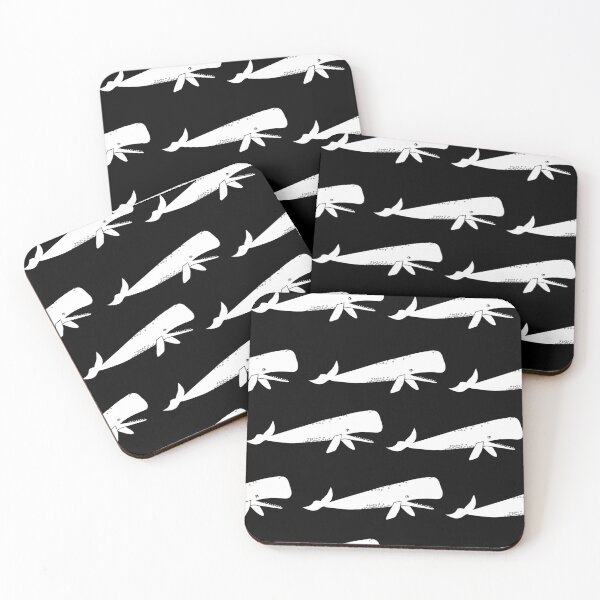 Item preview, Black and White Whale Repeat Pattern designed and sold by Meg M Studio.