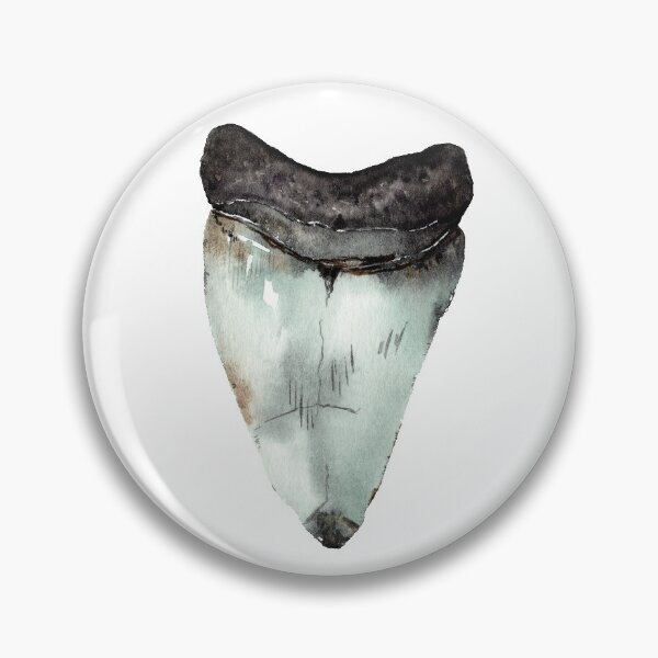 Item preview, Watercolor Fossilized Megalodon Tooth designed and sold by Dani Reber.