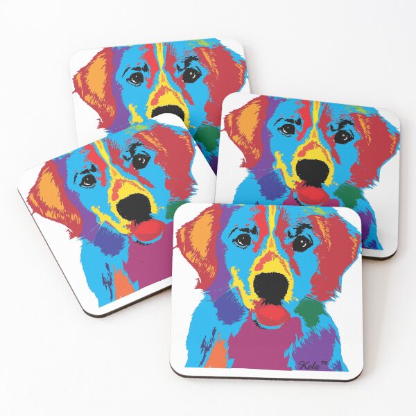 Artikelvorschau, Hund Golden Retriever Bunte Gesichtsmaske Künstlerische Gesichtsbedeckung Virus Maske entworfen und verkauft von KelaEssentials.