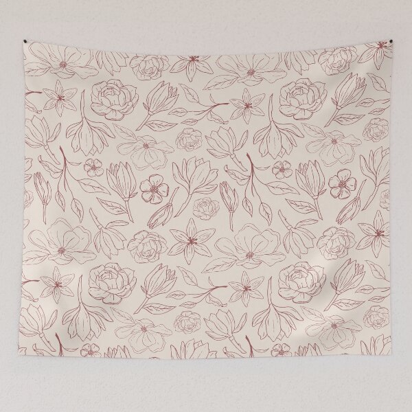 Item preview, Burgundy Magnolia Pattern designed and sold by Lauren Ullrich.