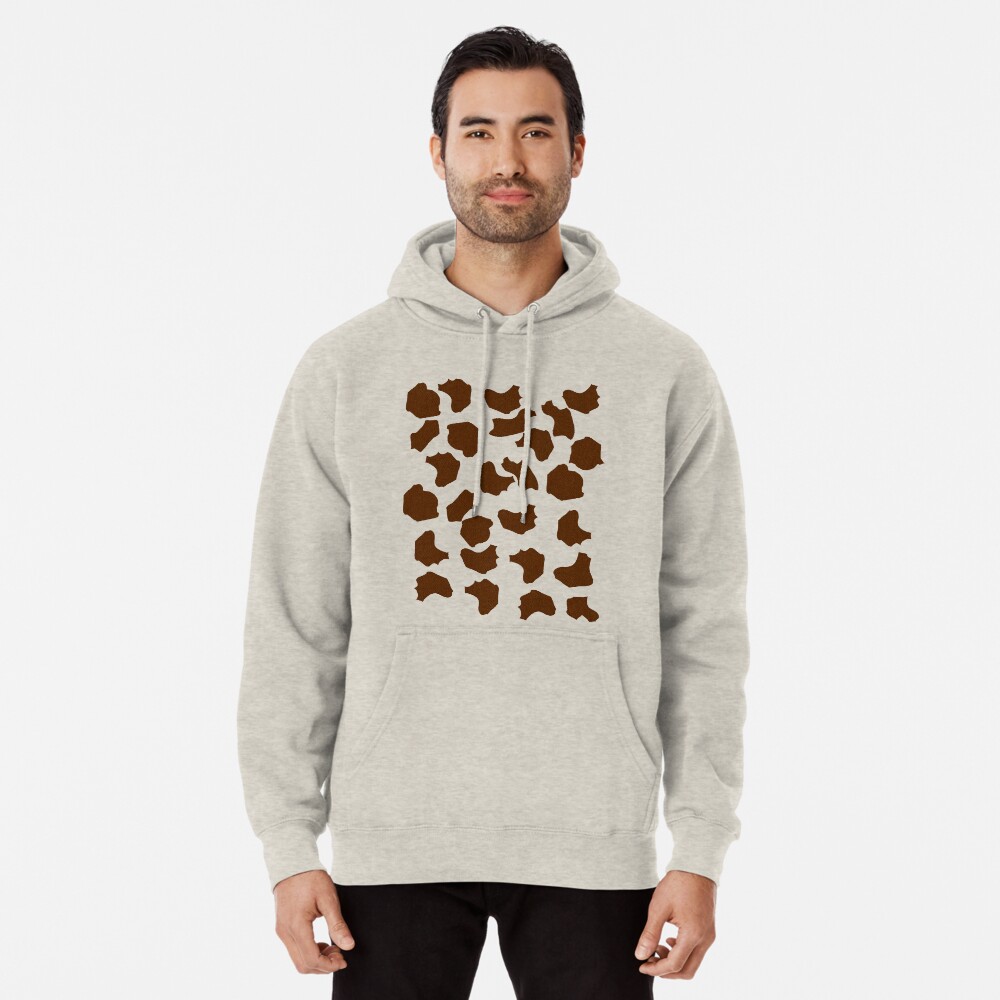 brown cow print hoodie