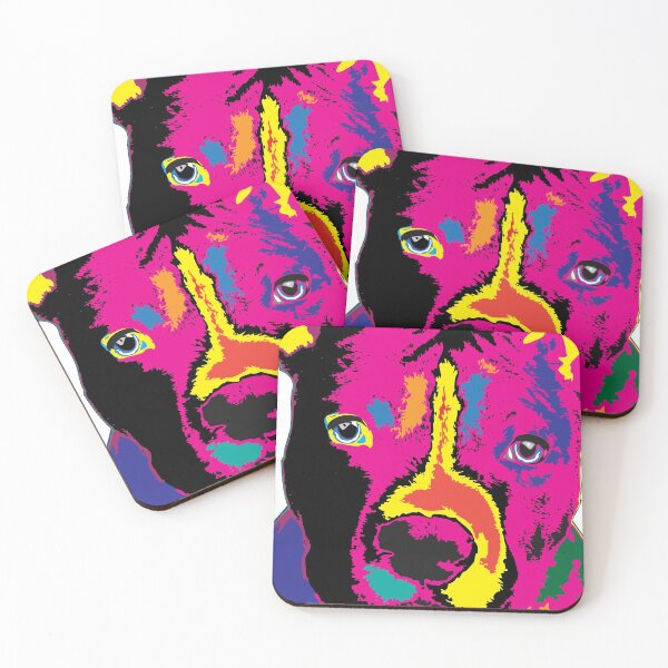 Artikelvorschau, Bull Dog Gesichtsmaske Gesichtsabdeckung Virusmaske Buntes künstlerisches fröhliches Design entworfen und verkauft von KelaEssentials.