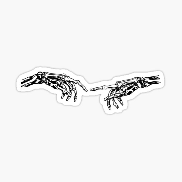 Hands of God Skeleton Sticker