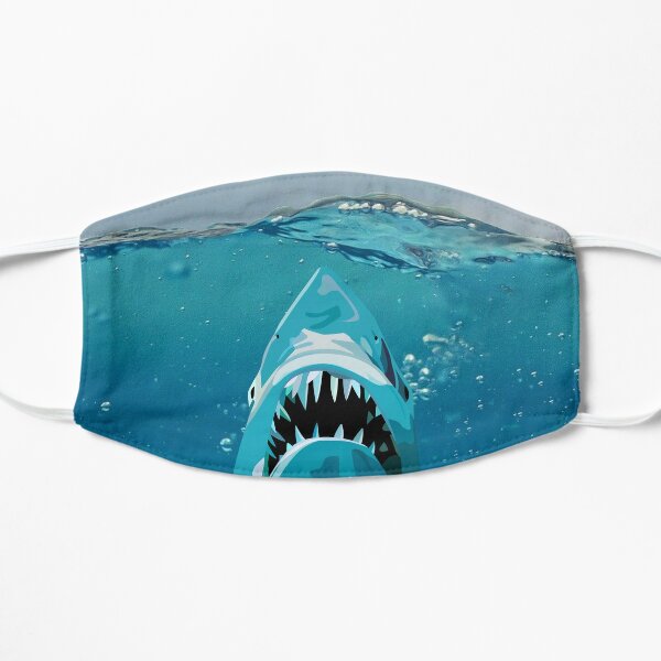 Shark Face Masks Redbubble - giant shark attack on boat swimming in water roblox cookie