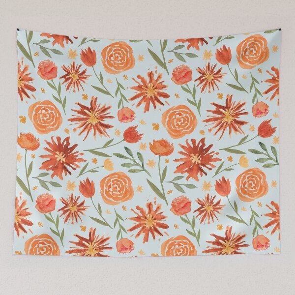 Item preview, Burnt Orange Flower Pattern designed and sold by Lauren Ullrich.