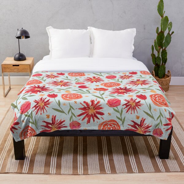 Item preview, Red Flower Burst Pattern designed and sold by Lauren Ullrich.