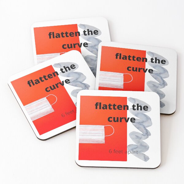 Item preview, Flatten the curve red poster designed and sold by appexsos.