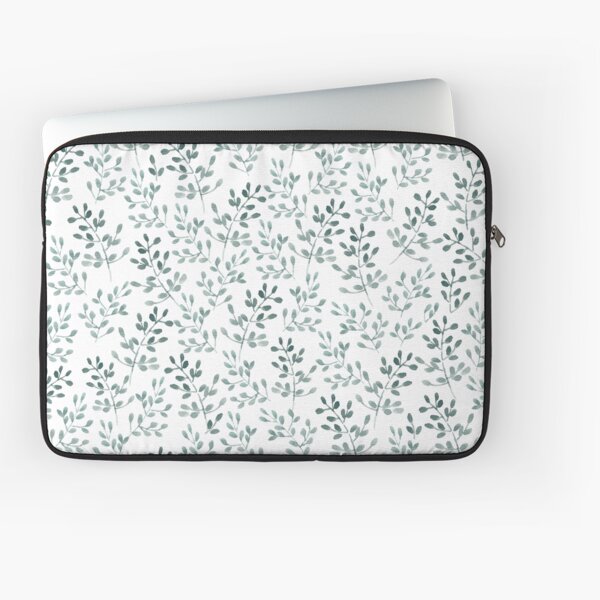 Watercolor tiny leaves pattern Laptop Sleeve