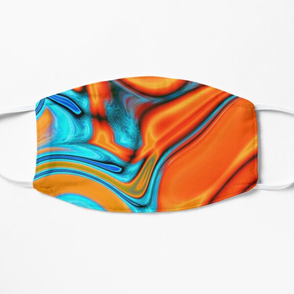vivid modern Southwest hipster turquoise orange swirls Mask