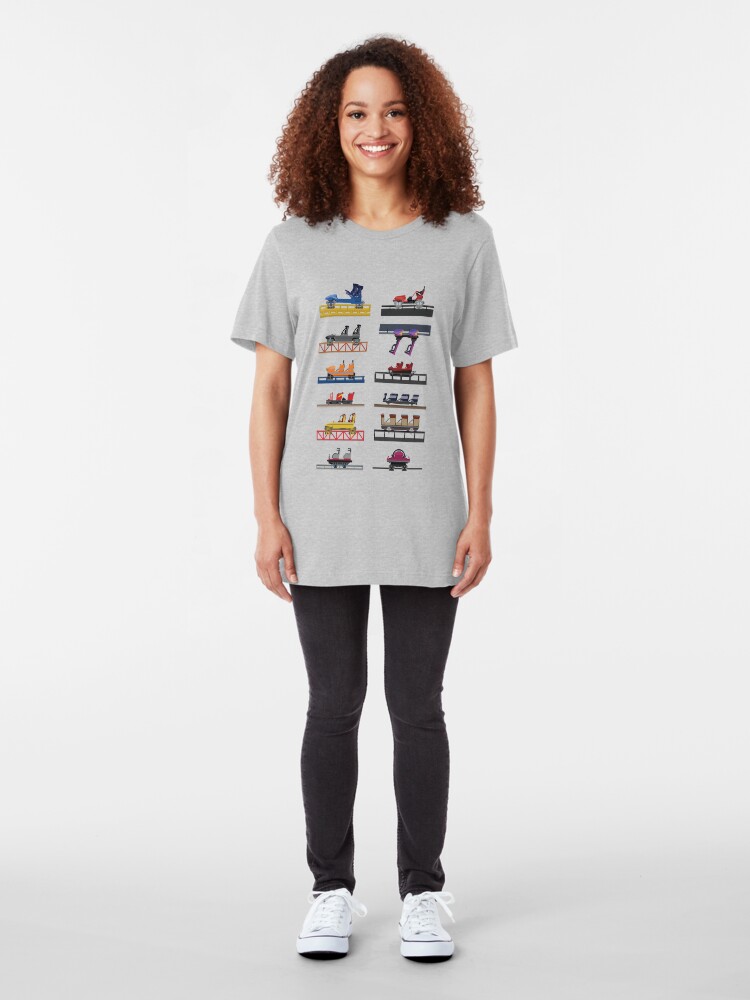 Alternate view of Hersheypark Coaster Cars Design Slim Fit T-Shirt