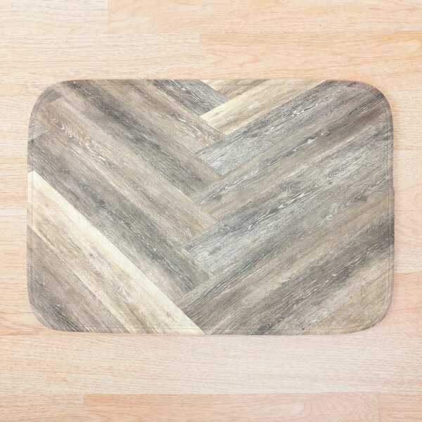 contemporary Caramel brown grey Beige farmhouse barn wood Bath Mat