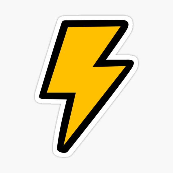 cartoon lightning bolt sticker by jezkemp redbubble redbubble