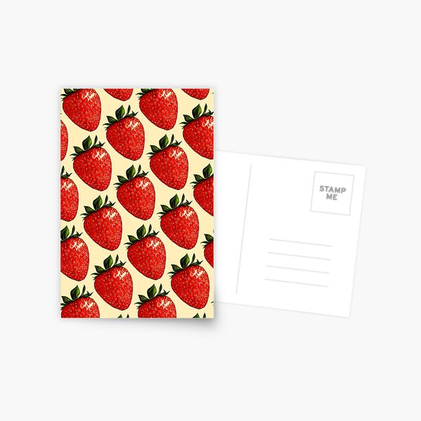 Strawberry Pattern Postcard