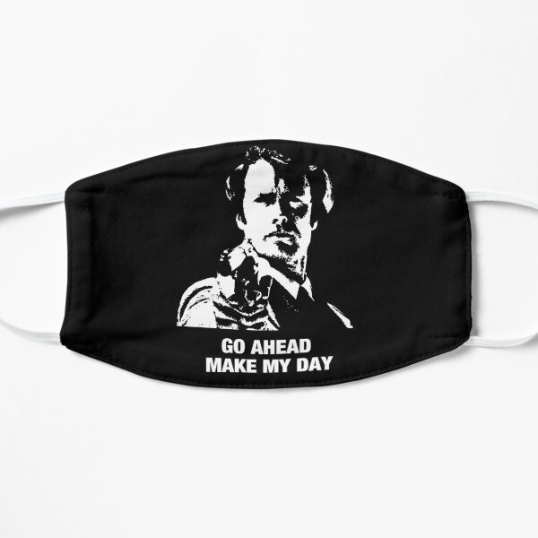 Go Ahead Make My Day Dirty Harry Clint Eastwood fan gift Black t shirt for dad Flat Mask