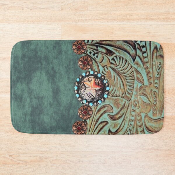 Item preview, Rustic cowboy cowgirl western country green teal  designed and sold by LEILA ART SPACE.
