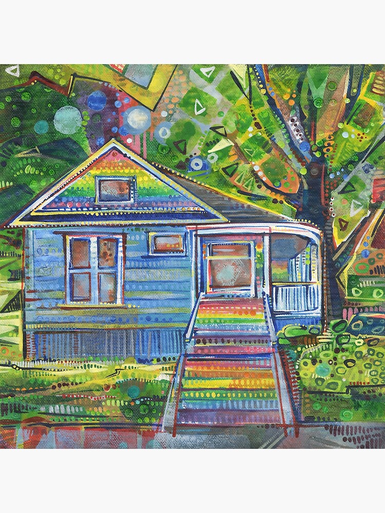 Rainbow House Painting - 2015 by gwennpaints