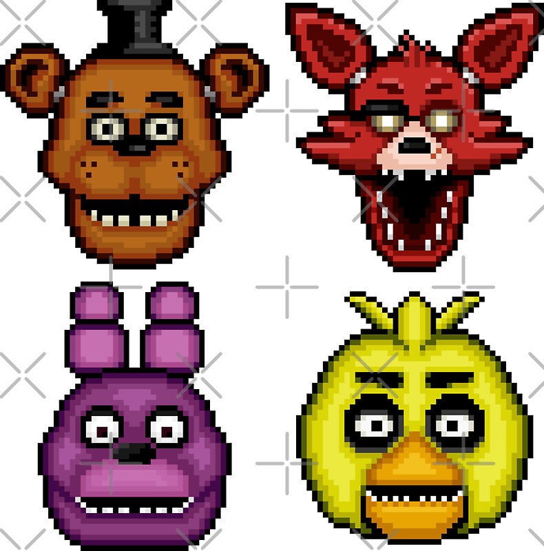 Five Nights At Freddys 1 Pixel Art The Classic 4 Stickers By