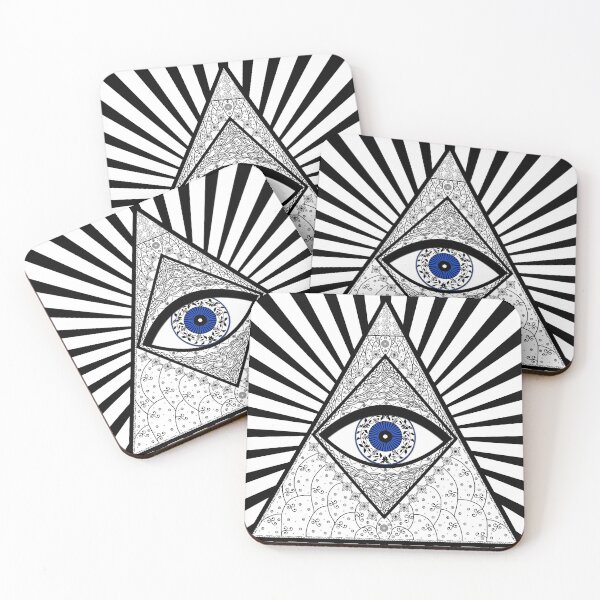 Item preview, Evil Eye. Good luck charm. Good energy. Jinx. Evil Eye Triangle.  designed and sold by ArtsyHart.