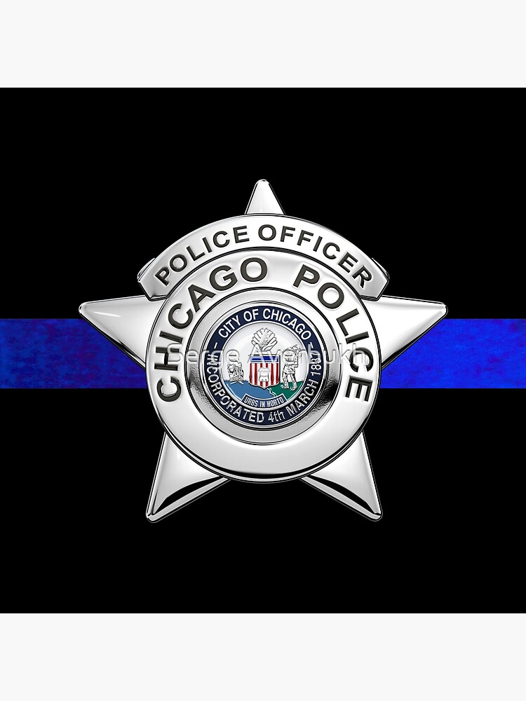 Chicago Police Department Badge CPD Police Officer Star over The