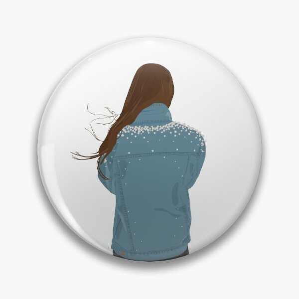 Item preview, Girl in Denim Jacket Adorned With Pearls designed and sold by byalessiamariee.