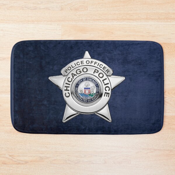 Artikelvorschau, Chicago Police Department Badge – CPD Police Officer Star über blauem Samt entworfen und verkauft von Serge Averbukh Art Studio.