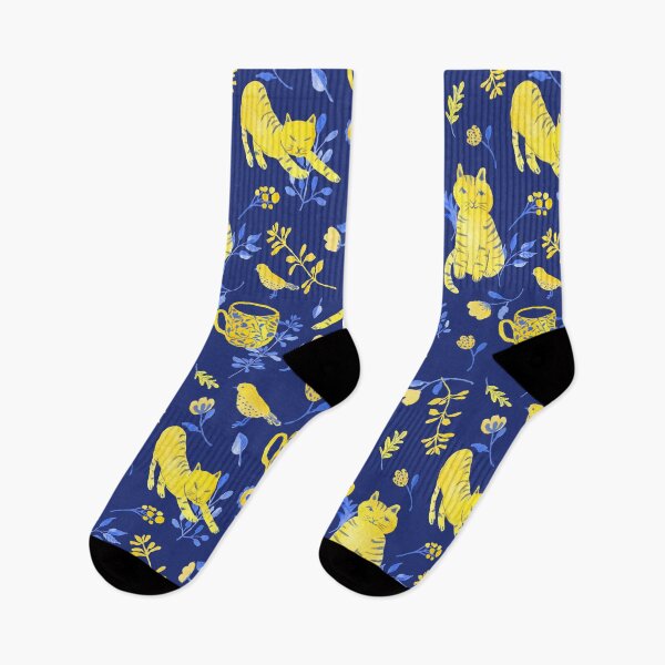 Item preview, dreaming of blue and yellow cats (blue) designed and sold by paint-it-fun.