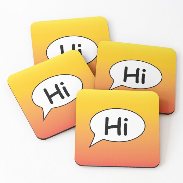 Item preview, Hi Speech Bubble Orange and Yellow designed and sold by Izzy Clarence.