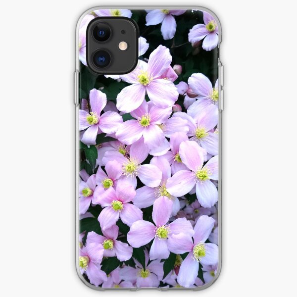 Pink clematis flowers iPhone Soft Case