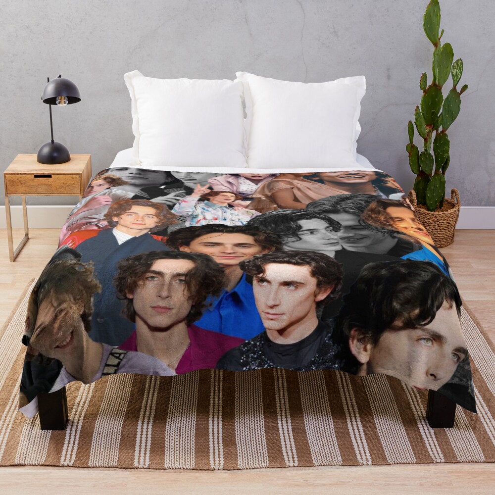 Timothee Chalamet collage Throw Blanket