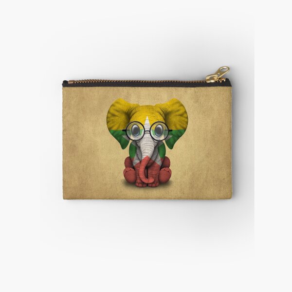 Item preview, Baby Elephant with Glasses and Myanmar Flag designed and sold by JeffBartels.