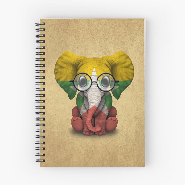 Item preview, Baby Elephant with Glasses and Myanmar Flag designed and sold by JeffBartels.