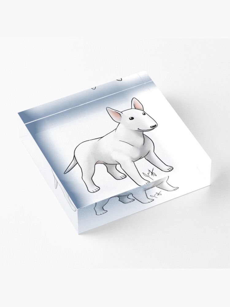 Alternate view of Bull Terrier - White Acrylic Block