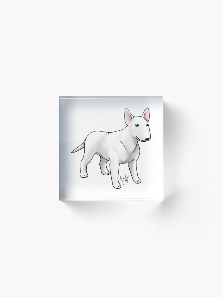 Alternate view of Bull Terrier - White Acrylic Block