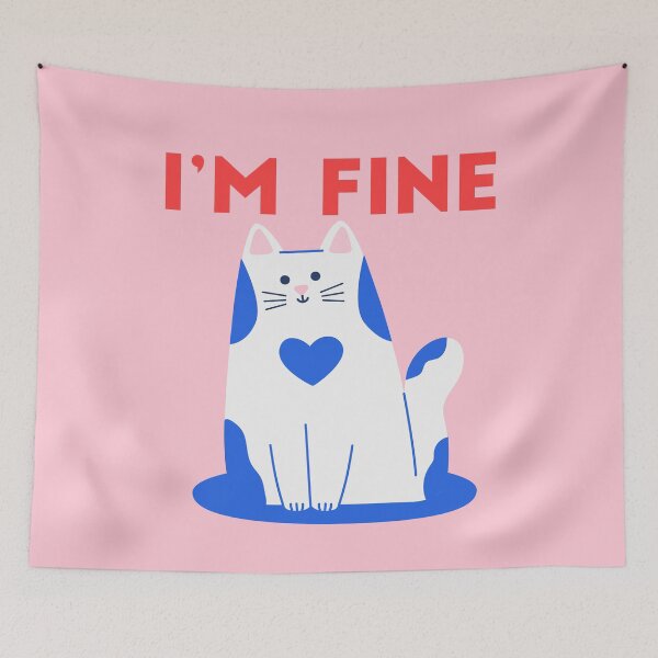 Item preview, CAT I'M FINE MASK designed and sold by Edgy DESIGNS.