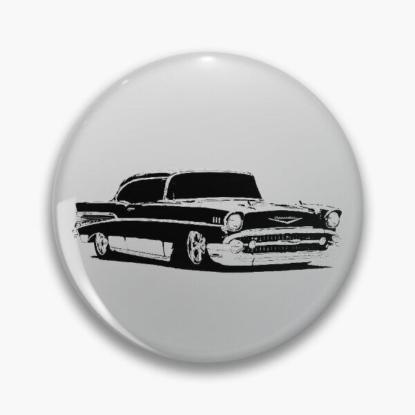 Artikelvorschau, 1957 Chevy Belair - stilisiertes Schwarz auf hellem Hintergrund entworfen und verkauft von mal-photography.
