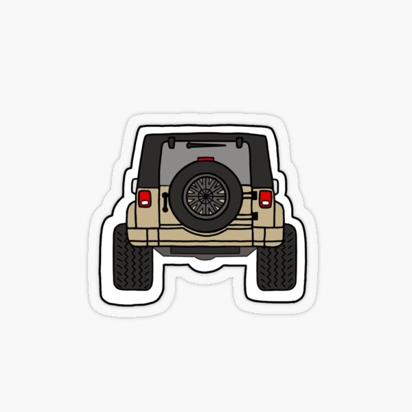 Beige Jeep Wrangler Sticker Transparent Sticker