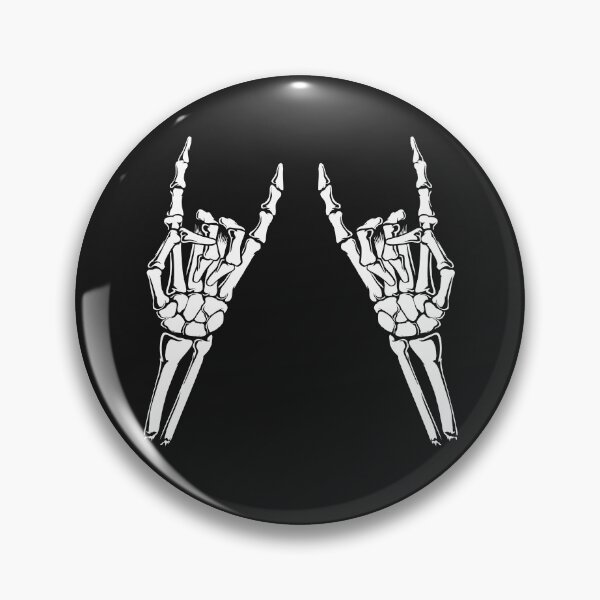 Artikelvorschau, Skeletthände rocken Rockerschild für Halloweenparty entworfen und verkauft von alenaz.