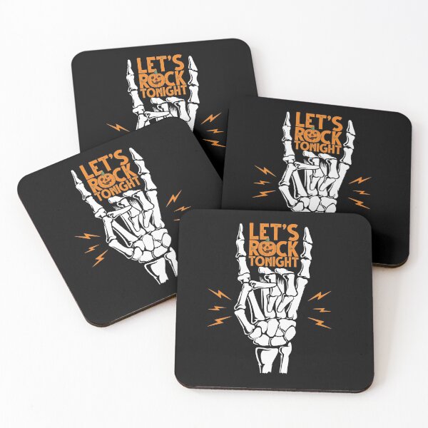 Item preview, Let's rock tonight Halloween pumpkin and skeleton rocker hand sign  designed and sold by alenaz.