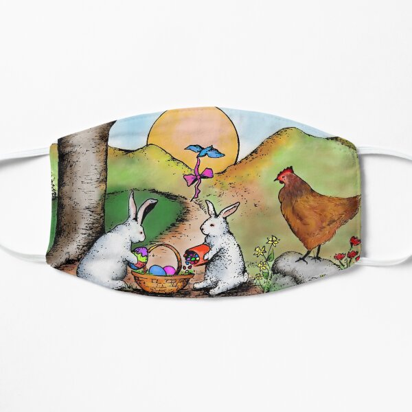 Easter Basket Vintage Illustration Mask