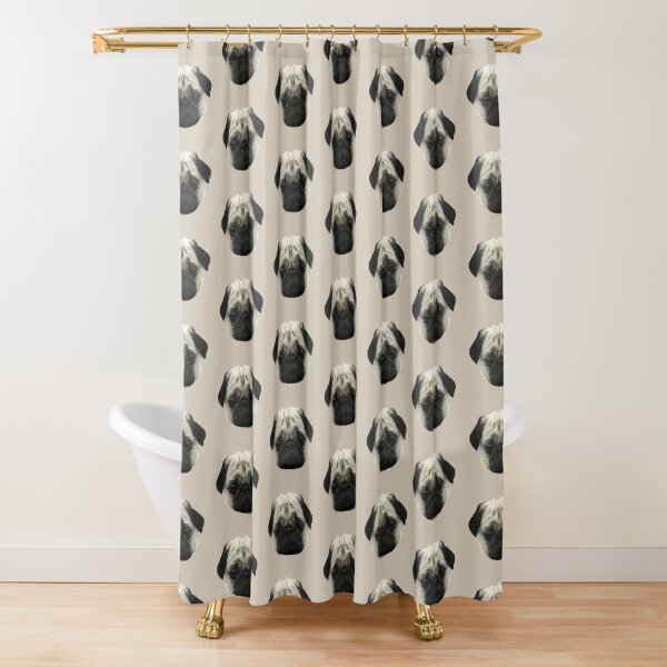 Pug Head Shower Curtain