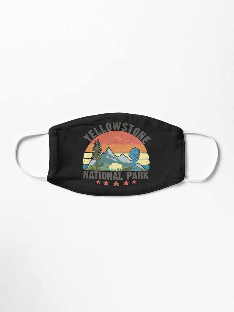 Alternate view of Yellowstone National Park Wyoming mountains landscape volcano geyser Mask