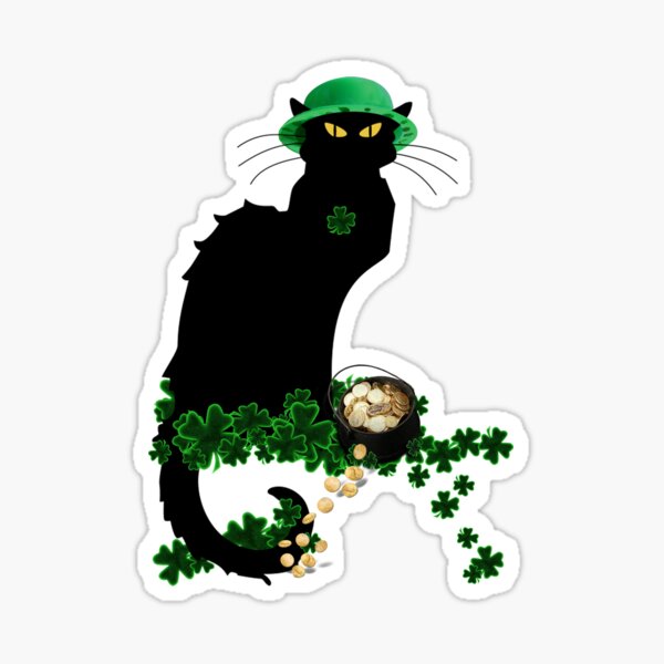 Item preview, St Patrick's Day Le Chat Noir   designed and sold by Gravityx9.