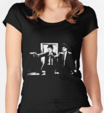 Pulp Fiction Laurel and Hardy Women's Fitted Scoop T-Shirt
