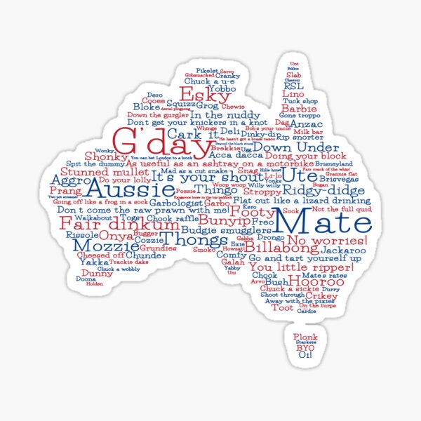 Special Edition Australian Slang Map Sticker