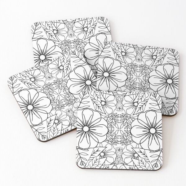 Item preview, Black and white flower pattern designed and sold by LeighsDesigns.