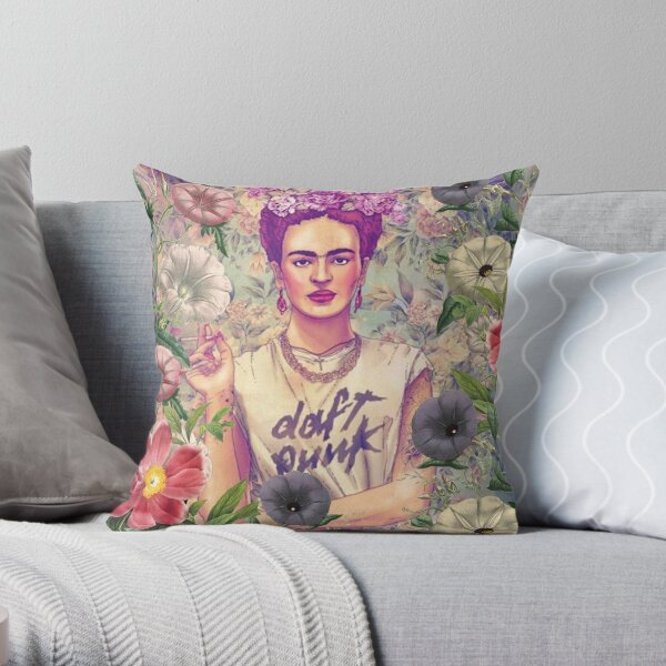 Details about   22x22 Blue Frida Khalo With Red Piping Cushion Covers Indian Sofa Pillow Case US 