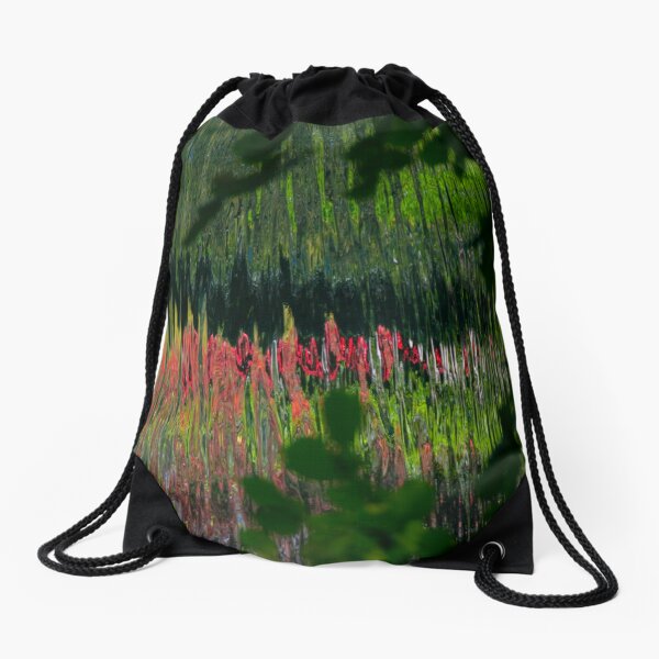 Study in Pink and Green Drawstring Bag